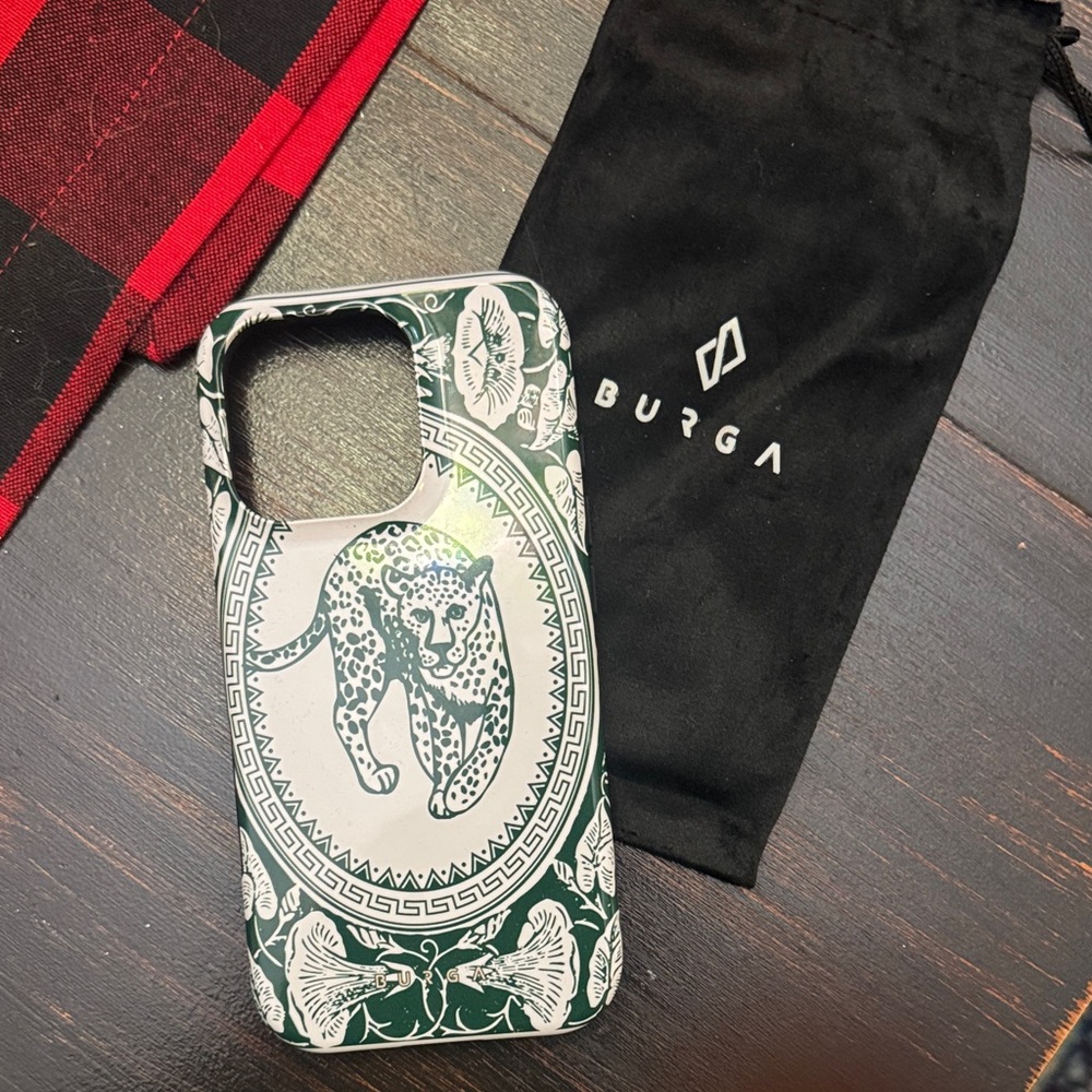 Burga Green and White Leopard Phone Case